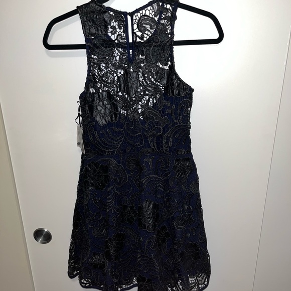 Lovers + Friends Amore Fit & Flare Lace Leather Dress - Picture 7 of 9